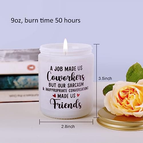 Soy Wax Lavender Candles - Retirement & Going Away Gifts for Women & Men, Funny & Farewell Gifts for Coworkers, Birthday Candles Included