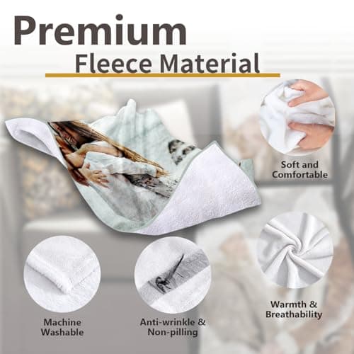 Custom Blanket with Picture Text Customized Fleece Photo Blanket for Couples Gifts Personalized Blankets and Throws Christmas Birthday Gifts for Boyfriend Girlfriend