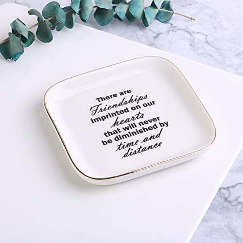 Scwhousi Ring Dish Jewelry Tray for Friend Mom Sister Maid of Honor,Birthday Mother's Day Christmas Gifts