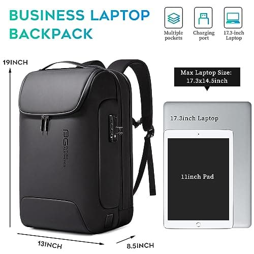 BANGE Men's Anti-Theft Backpack,Waterproof Fashion Travel Backpacks,High Tech Backpack with USB3.0 Charging Port,Business Laptop Backpack Fits 17.3 Inch Notebook…