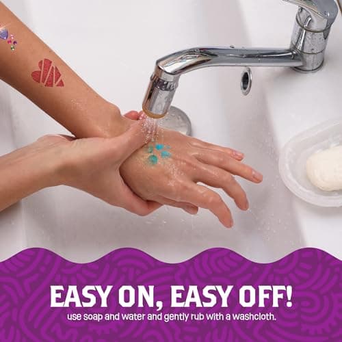 Pretty Me Glitter Tattoo Kit for Kids - Glitter & Metallic Fake Tattoos for Girls - Birthday Gift Ideas for Girl - Temporary Tattoo Set - Craft Kits Toys for Ages 6 7 8 9 10 11 Year Old - Cool Gifts