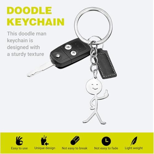 Ouligay 3Pcs Funny Keychain for Women,Middle Finger Keyring,Fun Keychains,Matching Keychains,Cool Gifts for Men
