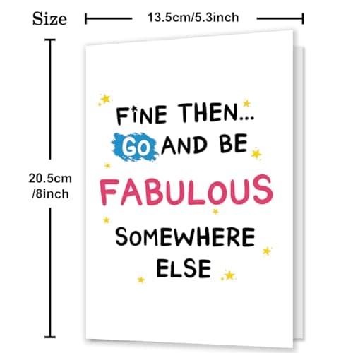 Funny Leaving Card for Coworker, Retirement Going Away Card for Coworker, Farewell Cards for Friend, Gift for Colleague Leaving, Be Fabulous Somewhere Else