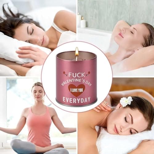 Valentines Galentines Day Gifts for Her Birthday Gifts for Women Friend Wife Girlfriend Girls Romantic Naughty Gift for Her Tin Soy Candles Unique Ideas 9oz Scented Candles