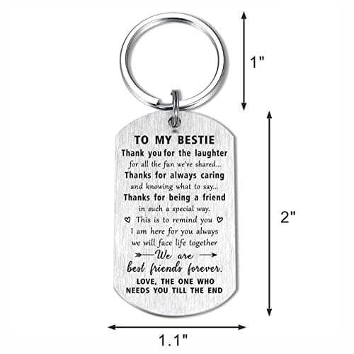 to My Bestie Gifts for Her - Bestie Birthday Friends Friendship Engraved Keychain Gifts