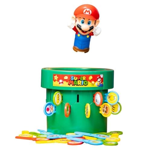 TOMY Pop Up Super Mario Board Game - Family and Preschool Games for Family Game Night - Kids Activities and Super Mario Toys - Girls and Boys Games - 2-4 Players - Ages 4 Years and Up