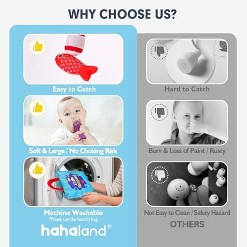 hahaland Montessori Toys for 1 Year Old - 10 in 1 Cloth Toddler Fishing Game with Stacking Cups, Baby Toy 12-18 Months One Year Old Boy Birthday Gift, Toddler Toys for 1 2 Year Old Boy Girl Gifts