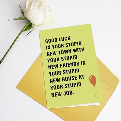 Supoeguk Hilarious Moving Away Gift for Friend, Sarcasm Good Luck Card for Men & Women, Farewell & Goodbye Card