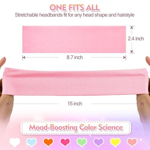 8 Pcs Headbands for Women Girls: Stocking Stuffers Gift for Her Fashion Neon Hair Accessories Head Bands for Women Stretchy Soft hairband Valentines Day Gf Christmas Gifts Easter Basket Stuffers