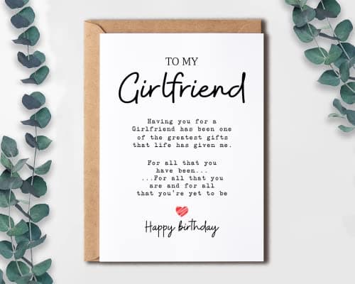 To My Girlfriend - Girlfriend Birthday Card - Girlfriend Is The Greatest Gifts In My Life - Birthday Card For Girlfriend - Gift For Girlfriend Card