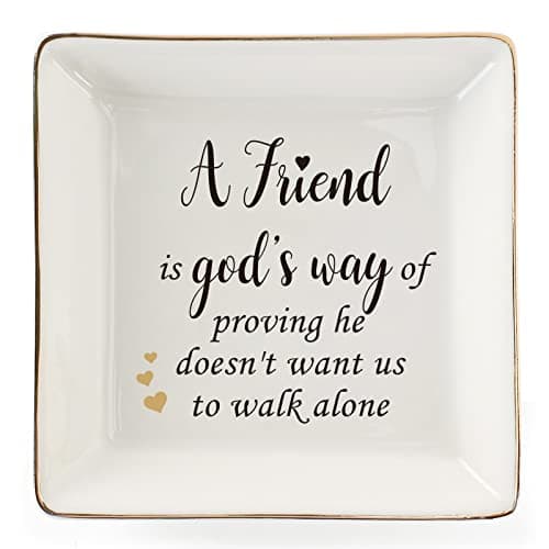 HOME SMILE Ceramic Ring Dish Jewelry Tray for Mom Sister Friends