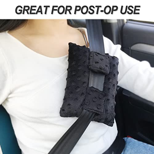 Pacemaker Pillow Chemo Port Pillows for Mastectomy, Open Heart Surgery Recovery Gifts Breast Cancer Bypass Post Surgery Cushion, Minky Dot Black