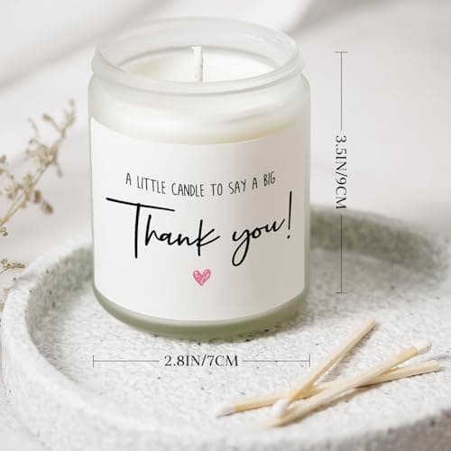 Thank You Gifts for Women, Men, Hostess Gift, Lavender Scented Soy Wax Candle, Appreciation Gifts for Teacher Coworker Employee Boss Nurse, a Little Candle to Say A Big Thank You, Handmade
