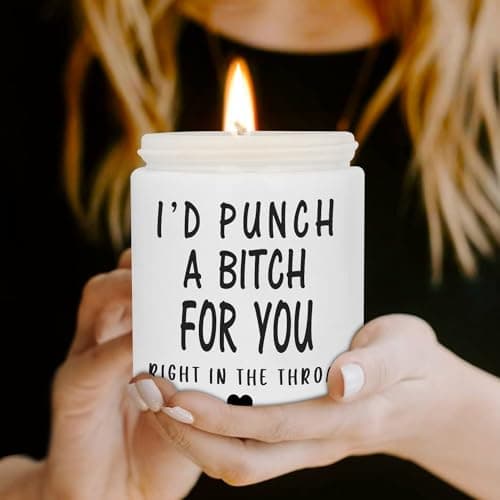 Best Friends Gifts for Women, Christmas Gifts for Friends Women Unbiological Sister Gifts - 7oz Funny Candle Lavender - Christmas Birthday Presents for Her Female Bestie