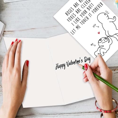 Huameigf Romantic Valentines Day Card for Wife Husband, Naughty Valentine's Day Gifts Ideas for BF GF, Cute Anniversary Birthday Card for Women Men, Rude Touch Your Butt Card
