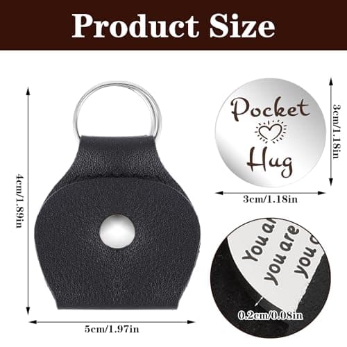 Pocket Hug Token Pocket Hug Keychain Holder Stainless Steel Double Sided Coin Inspirational Gifts for Cancer Patients Friends Must Have Hug Gifts for Men Women