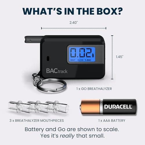 BACtrack Go Keychain Breathalyzer (Black) | Ultra-Portable Pocket Keyring Alcohol Tester for Personal Use