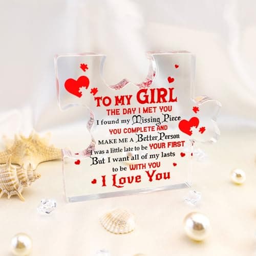 I Love My Gf, I Love My Girlfriend, Gf Gifts, Miss You, Gift for Gf, Valentines Day Gifts for Gf, Girlfriend Birthday Gift Ideas, Soulmate Gifts for Her, To My Girl Acrylic Block