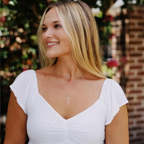 Lcherry Faith Cross Pendant Necklace for Women Religious Christian Jewelry Mother's Day Gifts for Women