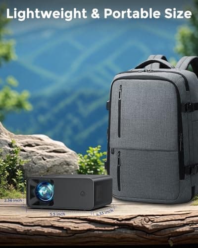 CiBest Mini Projector, 2025 Upgraded Full HD 1080P Support Video Projector, Portable Small Movie Projector, Compatible with iOS/Android/Windows/TV Stick/Box/USB/HDMI