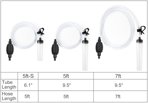 5ft Aquarium Siphon Vacuum Cleaner for Fish Tank Cleaning Gravel & Sand