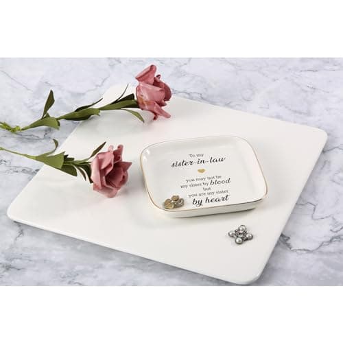 Scwhousi Ring Dish Jewelry Tray for Friend Mom Sister Maid of Honor,Birthday Mother's Day Christmas Gifts