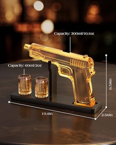 Gifts for Men Dad, Whiskey Decanter Set with 2 Glasses, Unique Gift for fathers day, Husband, Boyfriend, Brother, Anniversary Memorial Day Birthday Gift Ideas, Cool Drinking Accessories for Home Bar