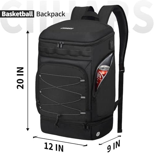 Basketball Backpack Bag Large Sports Bag with Separate Ball holder & Shoes compartment, Best for Basketball, Soccer,Volleyball,Gym