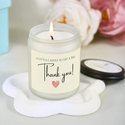Thank You Gifts for Women, Men, Hostess, Couple, Appreciation Gifts for Teacher Coworker Employee Boss - a Little Candle to Say A Big Thank You, Lavender Scented Candle with Gift Box