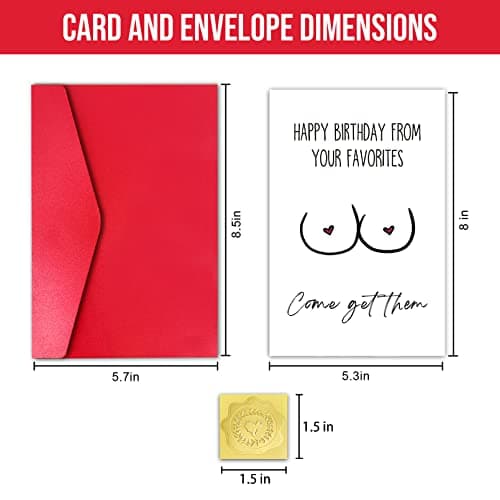GYYsweetus Funny Husband Birthday Card, Sexy Birthday Gift, Rude Bday Card for Boyfriend, Humorous Birthday Card from Wife Girlfriend (Come Get Them)