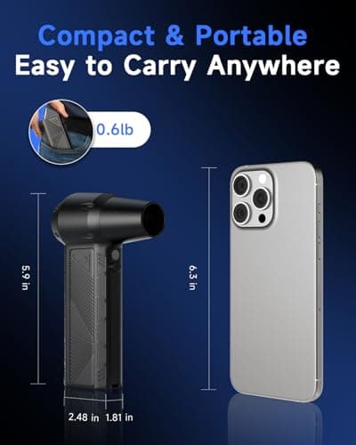 Compressed Air Duster, 150000RPM Super Power Cordless Electric Air Duster, Fast Charging Rechargeable Air Blower Vacuum Cleaner 3-Gear Adjustable for Computer, Keyboard, Car, Outdoor and Home