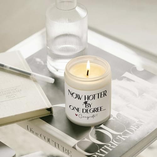 Graduation Gifts for Women, Her- Handmade Lavender Natural Soy Wax Candle (7oz)- 2025 College, Phd, Masters Degree Graduation Gifts for Him