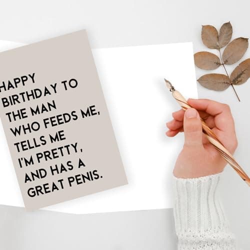 Funny Birthday Card Gift for Men Husband Boyfriend Him,Cheeky and Romantic Bday Card