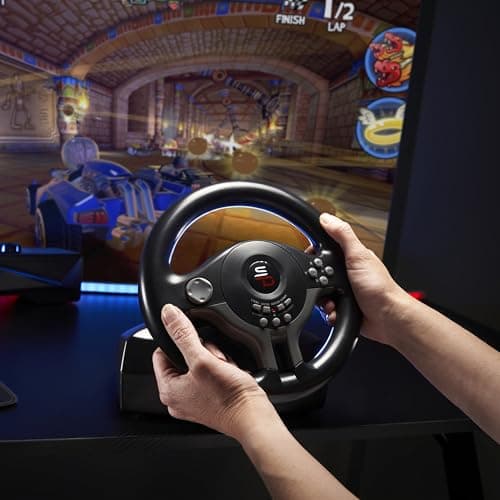 SUBSONIC Superdrive - SV250 Steering wheel with pedals and gearshift paddles racing wheel for nintendo Switch 2 - Switch - Ps4 - xbox Seie X/S, Xbox One - PC