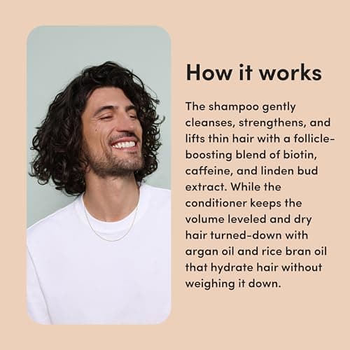 hims Max Volume Men's Shampoo & Conditioner Set - Volumizing Natural Shampoo and Conditioner for Men - Adds Volume, Shine & Bounce - Citrus Spice - 2 x 6.4 fl oz