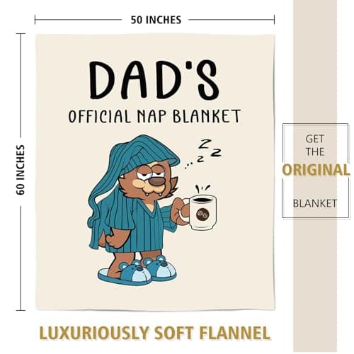 SteadStyle Dad Gifts from Daughter or Son, Dad Birthday Gifts Blanket, Father Gift for Father's Day, Christmas, Thanksgiving, Fluffy Blanket for Daddy, 60'' x 50'' (Beige)