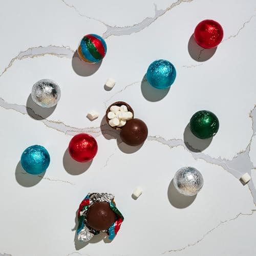 Bombombs, Hot Chocolate Bomb Gift Set, 5 Flavors in Colorful Wrappers; Fudge Brownie, Caramel Candy, S'Mores, Cookies & Cream, & Peppermint, Set of 24