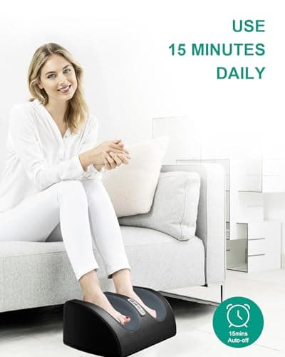 Shiatsu Foot Massager Machine with Heat, Foot and Calf Massager with Massage Roller, Deep Tissue Massager for Plantar Fasciitis, Pain Relief, Promotes Blood Circulation, Gifts for Women & Men