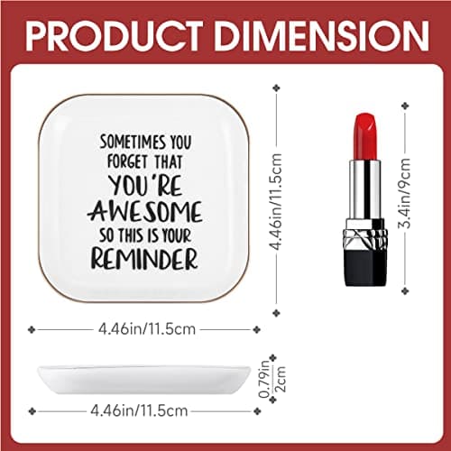 PUDDING CABIN Inspirational Gifts for Women Ring Dish You're Awesome So This is Your Remind Birthday Gifts for Women Unique, Friends Gifts for Her Mom Sister Coworker