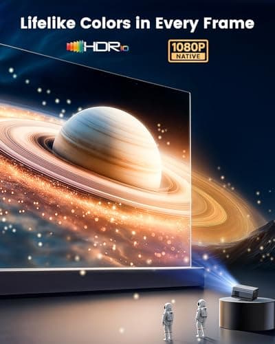 [Official Google TV]Smart-Outdoor-Projector 4K Supported, Home Theater Projector with Wi-Fi 6 & Bluetooth, Movie Proyector with Dolby for Indoor & Outdoor WIMIUS G1 (Gray, Standard)