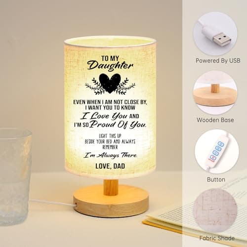 WSYEAR Birthday Gifts for Daughter from Dad,to My Daughter Gifts from Dad- Table Lamp Best Father Daughter Graduation Gifts for Grown Daughter