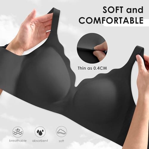 Wireless Seamless Jelly Bra for Women with Support - No Underwire Full Coverage Push Up Bras for Women