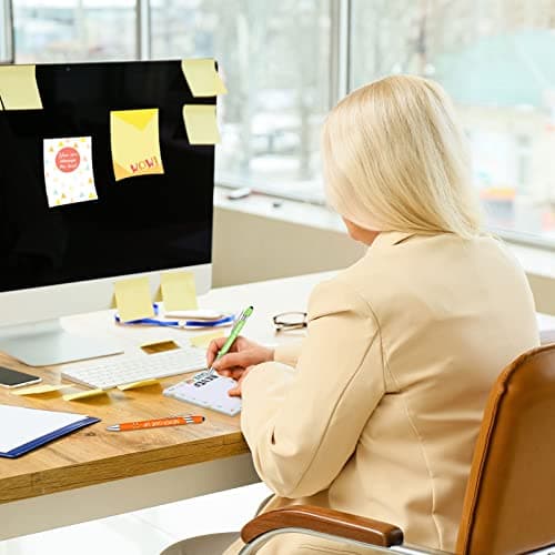 Geyee 24 Pcs Employee Sticky Notes with Funny Pens Fun Notepads for Adults Coworkers Nurse 3 x 4 Inch to Do List Notepads with Sayings Pen for Lab Week Gifts Teacher Office Supplies