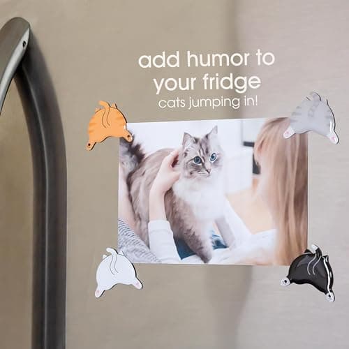Pearhead Cat Bum Kitchen Magnets, Pet Themed Refrigerator Magnets, Funny Novelty Gift for Cat Lovers and Pet Parents, Ideal Decor for Home, School Locker and Office Whiteboard, Set of 4