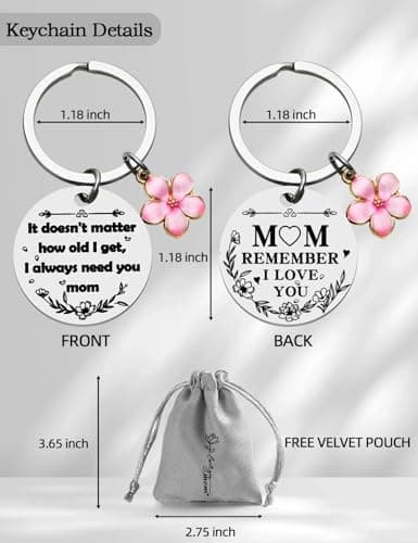 Mother's Day Mom Gifts,Daughter Son for Mom Birthday Christmas Meaningful Gifts,Unique Keepsakes Keychain