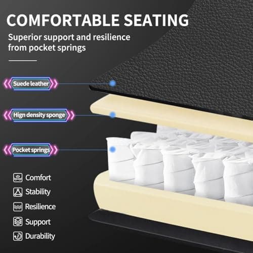 Gaming Chairs for Adults Tall and Kids，Lumbar Support,LED Lights，High Back Reclining Computer Chair with Headrest (Black+Blue)