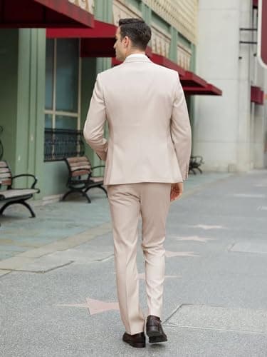 Mens Suit Slim Fit 3 Piece Double Breasted Suit Men Formal Tuxedo Set Casual Wedding Prom Groom Suits