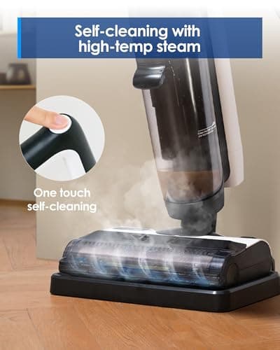 Tineco iFLOOR 5 Steam Wet Dry Vacuum All-in-one, Steam Mop Hardwood Floor Cleaner Great for Sticky Messes, 248℉ High-Temp Steam, Self-Cleaning with steam
