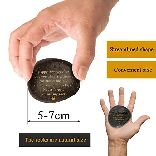 Happy Anniversary Decorative Stones Rock - Heartwarming You are My Rock Wedding Presents, Inspiring Anniversaries Keepsake for Her, Decorative Accessories Anniversary Present for Him