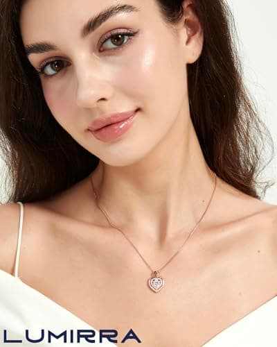 Moissanite Necklace for Women, 1Ct Yellow Gold Heart Pendant Necklace Gifts for Wife, 18K Gold Plated S925 Sterling Silver, Anniversary Jewelry Present for Wife, Birthday Gifts for Girlfriend, Mom